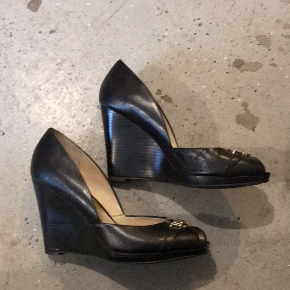 Michael Kors Monogram Wedge Heels - Picture 2 of 2